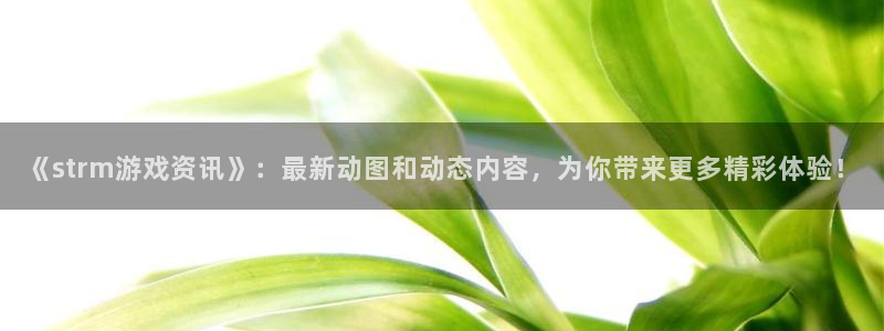 星欧娱乐登录地址：《strm游戏资讯》：最新动图和动态内容，