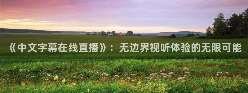 新球足球直播：《中文字幕在线直播》：无边界视听体验的无限可能